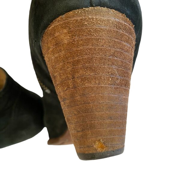FRYE Reina Black Suede Ankle Western Style Bootie Size 7 - Picture 11 of 15